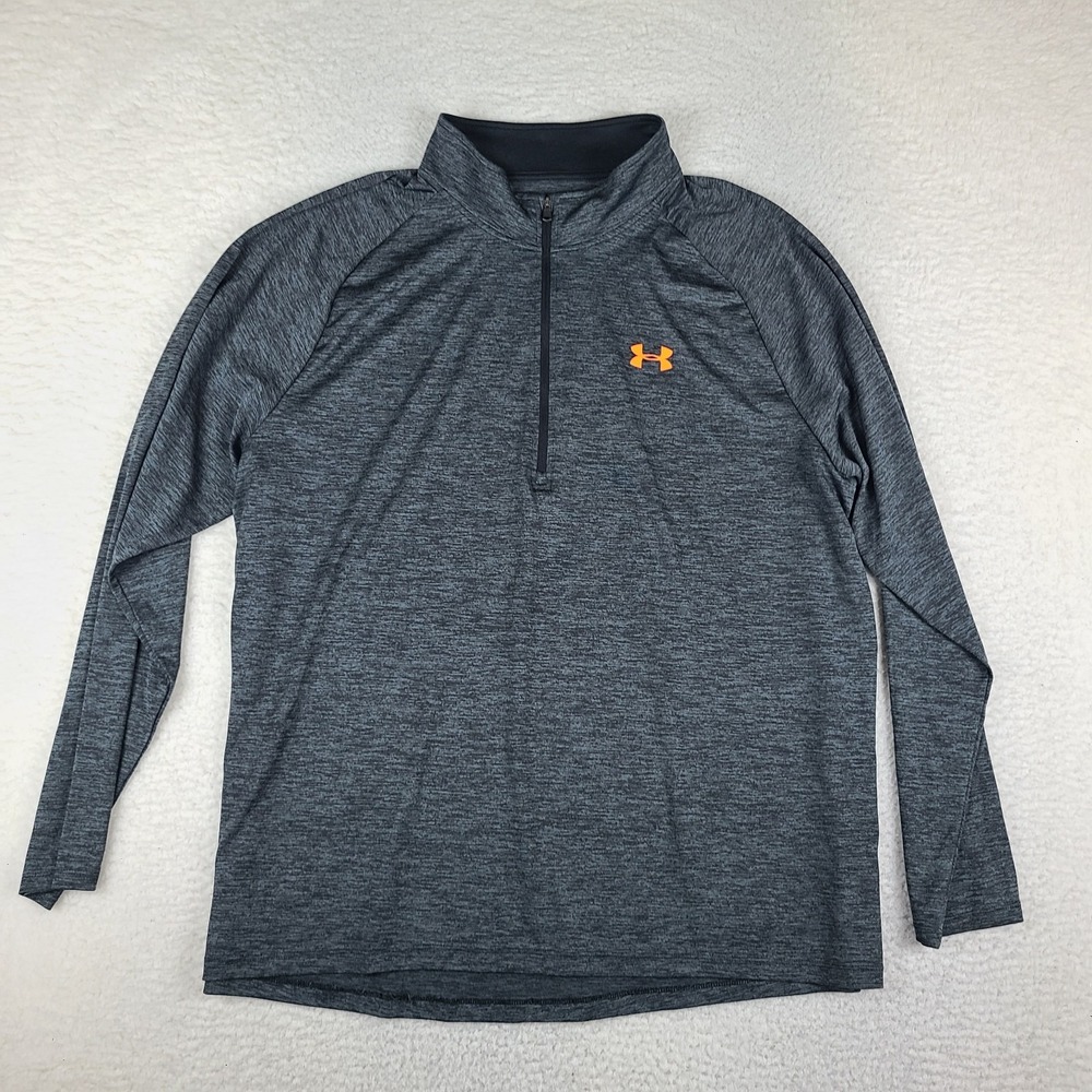 Under Armour Sweater Mens 3XL Dark Gray Heathered Loose Heatgear Sweatshirt Golf